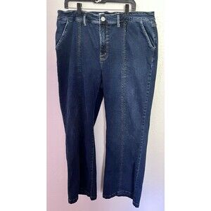 RARE 7‎ For All Mankind Wide Leg Center Stitch Jeans 20 X 31  Mid Rise Dark Wash